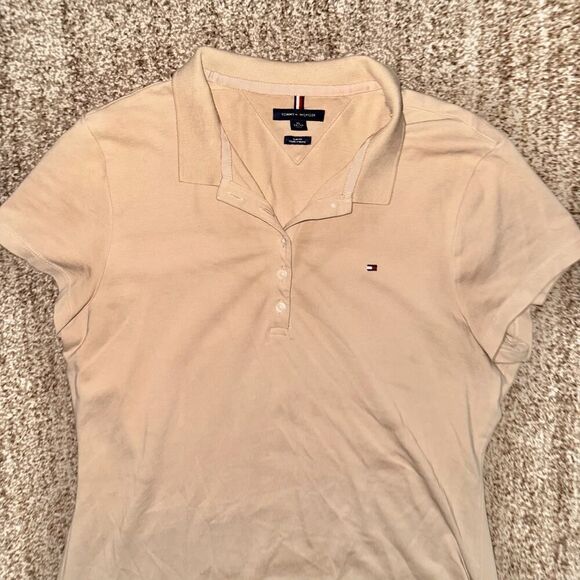 Tommy Hilfiger Women's Short Sleeve Polo Dress Brown Slim Fit Size Large - Picture 7 of 9